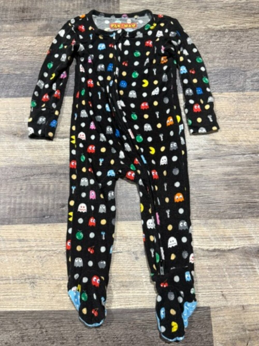 Posh Peanut Pac-Man Print Footie Pajamas 12-18 Months